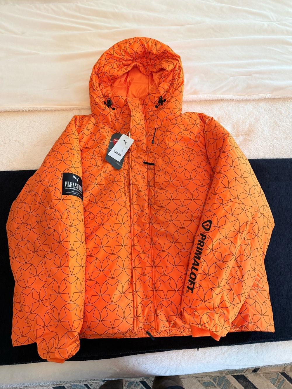 Pleasures x Primaloft Men's Orange Puffer Jacket
